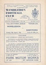 Wimbledon v Dartford 08-Apr-1966