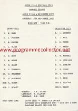 Aston Villa Reserves v Leicester City Reserves 17-Sep-1987