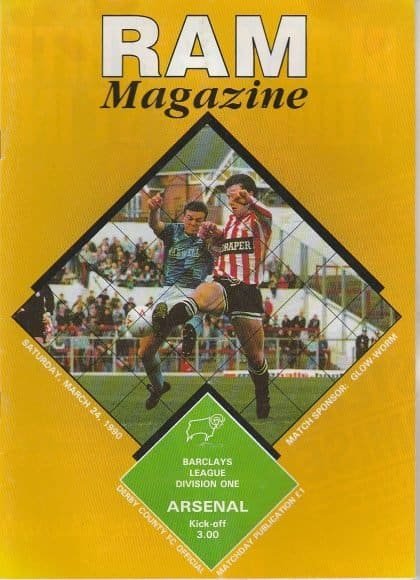 Derby County v Arsenal 24-Mar-1990