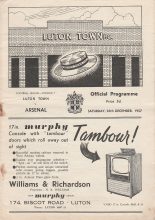 Luton Town v Arsenal 28-Dec-1957