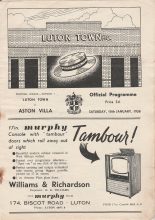 Luton Town v Aston Villa  01-Nov-1958