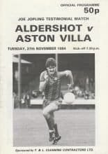 Aldershot v Aston Villa 27-Nov-1984