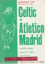 Glasgow Celtic v Atletico Madrid  10-Apr-1974