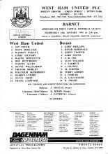 West Ham United Reserves v Barnet Reserves 18-Jan-1995