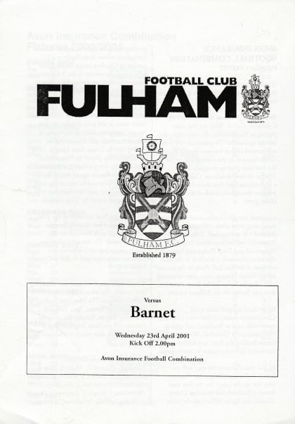 Fulham Reserves v Barnet Reserves 23-Apr-2001
