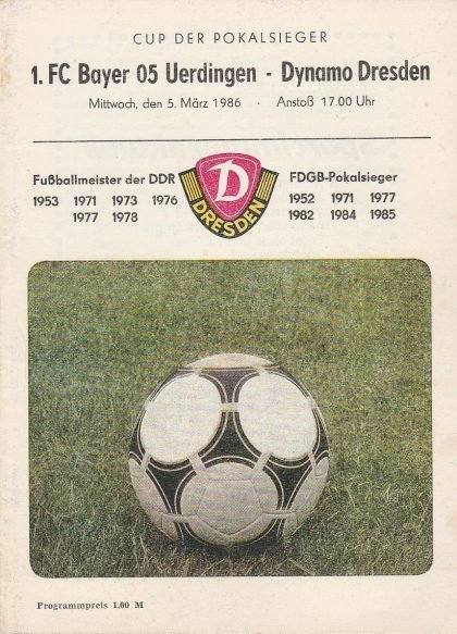 Dynamo Dresden vs Bayer Uerdingen 05-Mar-1986