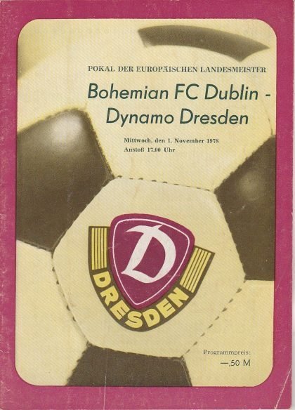 Dynamo Dresden vs Bohemians Dublin 01-Nov-1978