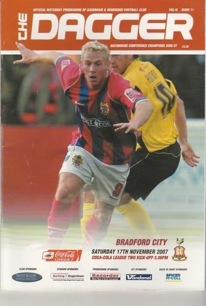 Dagenham & Redbridge v Bradford City   17-Nov-2007