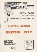 Burton Albion v Bristol City 20-Oct-1965