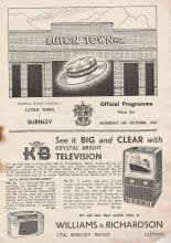 Luton Town v Burnley 05-Oct-1957
