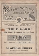 Luton Town Reserves v Cardiff City Reserves 23-Aug-1947