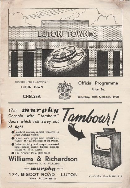Luton Town v Chelsea   18-Oct-1958