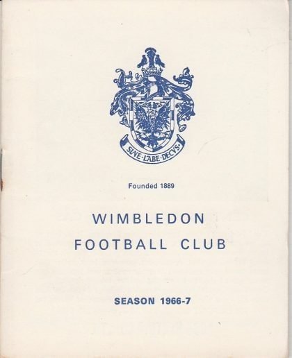 Wimbledon v Dartford 30-Aug-1966