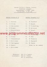 Aston Villa Reserves v Derby County Reserves 02-May-1990