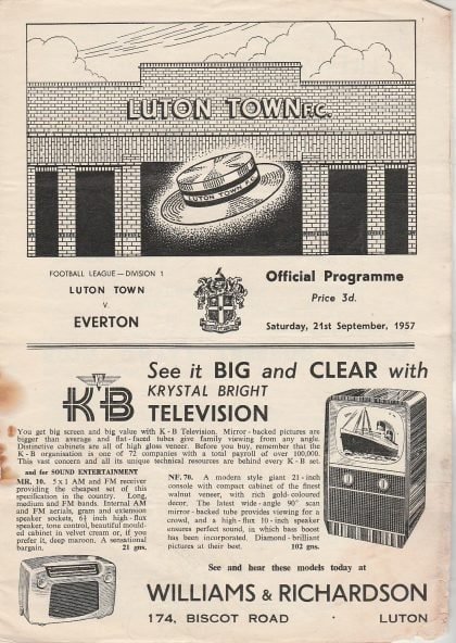 Luton Town v Everton 21-Sep-1957