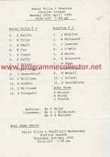 Aston Villa Reserves v Everton Reserves 29-Apr-1991