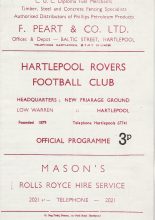 Hartlepool Rovers v Hartlepool Old Boys  02-Mar-1974