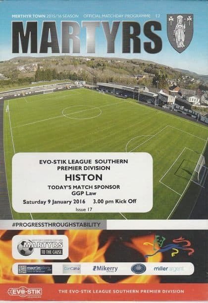 Merthyr Town v Histon  09-Jan-2016