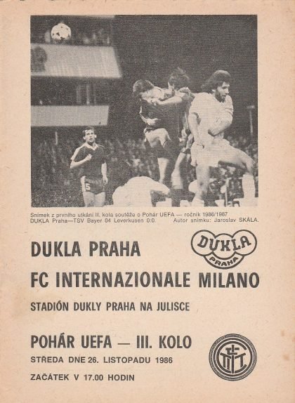 Dukla Prague v Inter Milan   26-Nov-1986
