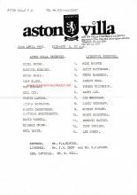 Aston Villa Reserves v Liverpool Reserves 24-Apr-1993