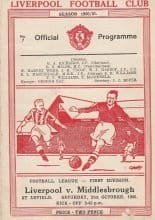 Liverpool v Middlesbrough   21-Oct-1950