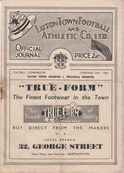 Luton Town Reserves v Millwall Reserves 25-Dec-1946