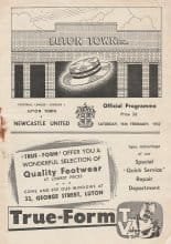 Luton Town v Newcastle United   16-Feb-1957