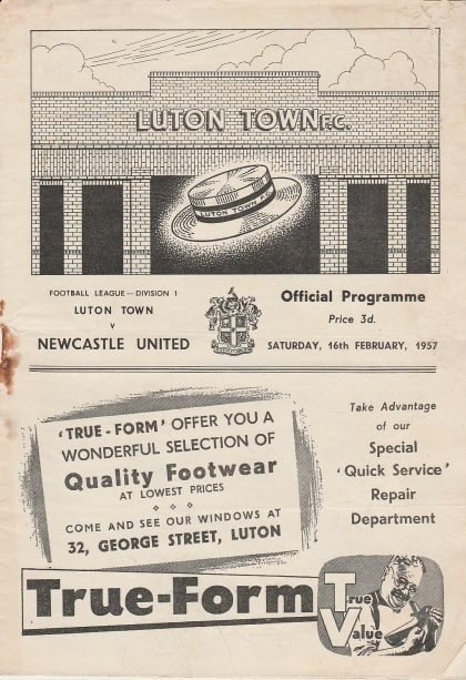 Luton Town v Newcastle United   16-Feb-1957
