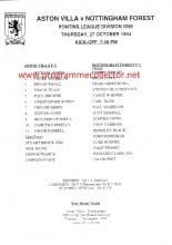 Aston Villa Reserves v Nottingham Forest Reserves 27-Oct-1994