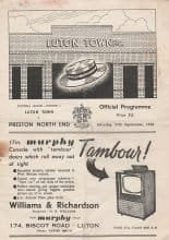 Luton Town v Preston North End 27-Sep-1958