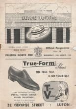 Luton Town v Preston North End  31-Aug-1955