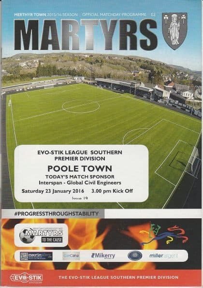 Merthyr Town v Poole Town  23-Jan-2016