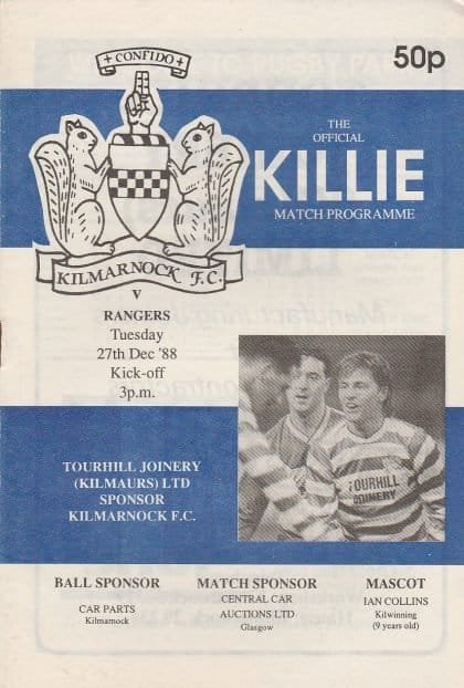 Kilmarnock v Glasgow Rangers  27-Dec-1988