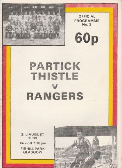 Partick Thistle v Glasgow Rangers 02-Aug-1989