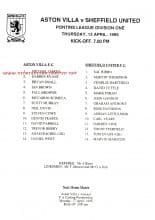 Aston Villa Reserves v Sheffield United Reserves 13-Apr-1995