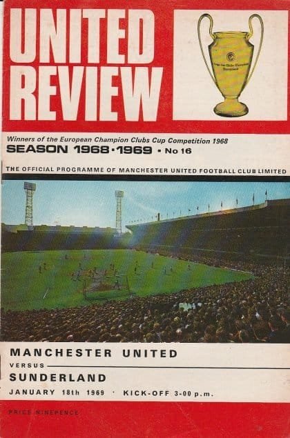 Manchester United v Sunderland 18-Jan-1969