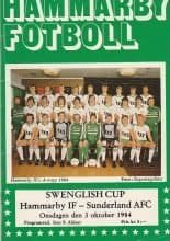 Hammarby IF v Sunderland 03-Oct-1984