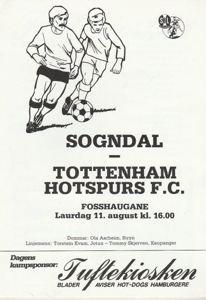 Sogndal v Tottenham Hotspur  11-Aug-1990