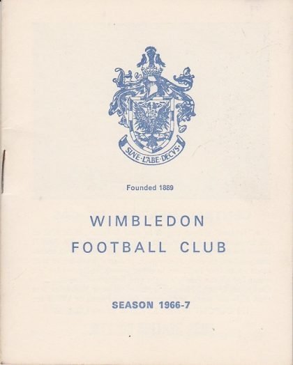 Wimbledon v Wellington Town 01-Oct-1966