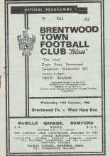 Brentwood Town v West Ham United   19-Oct-1966