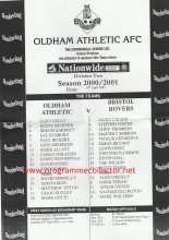 Oldham Athletic v Bristol Rovers  16-Apr-2001