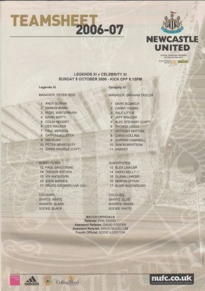 Legends XI v Celebrity XI  08-Oct-2006