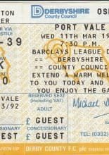 Derby County v Port Vale  11-Mar-1992
