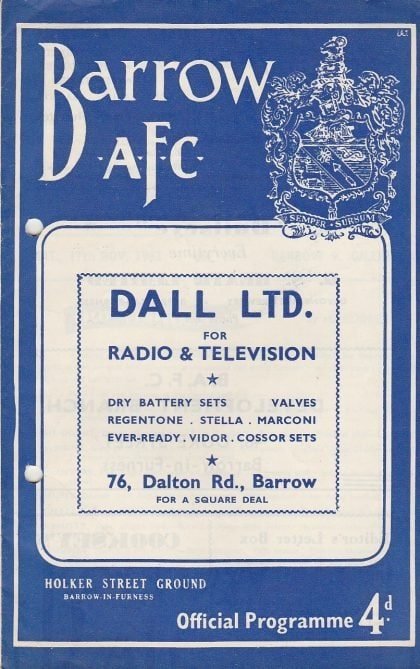 Barrow v Gillingham 17-Nov-1962