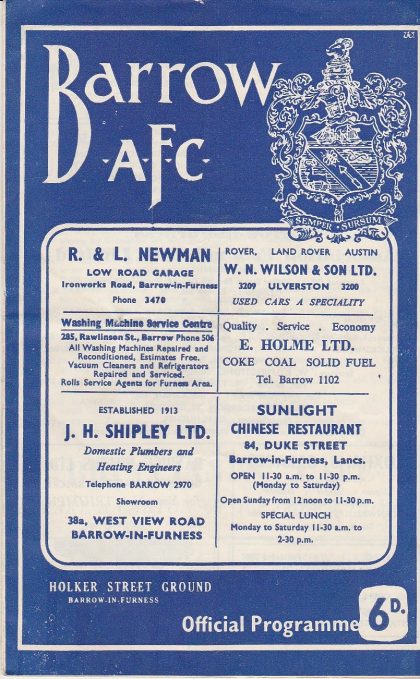 Barrow v Lincoln City 09-Apr-1966