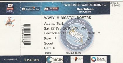 Wycombe Wanderers v Bristol Rovers  27-Feb-2016