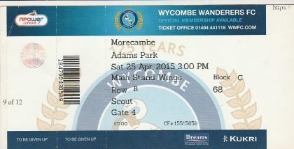 Wycombe Wanderers v Morecambe  25-Apr-2015
