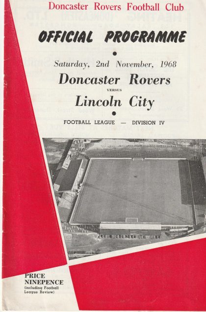 Doncaster Rovers v Lincoln City 02-Nov-1968