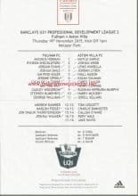 Fulham u21 v Aston Villa u21   19-Nov-2015