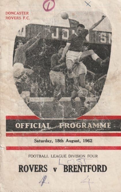 Doncaster Rovers v Brentford 18-Aug-1962
